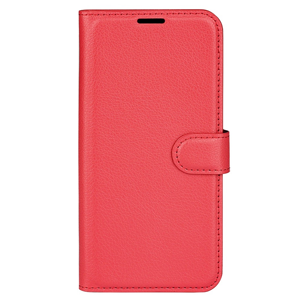 Litchi könyvtáska iPhone 15 készülékhez - piros