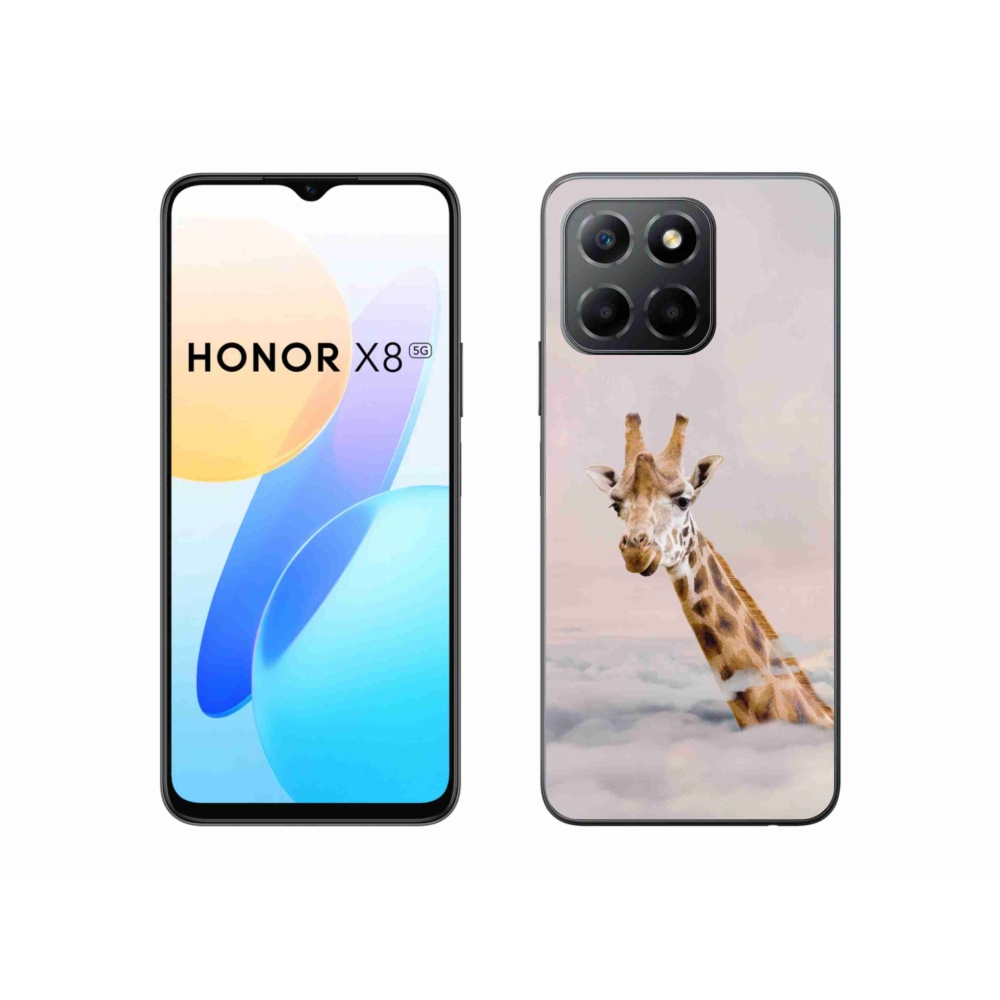Zselés borítás mmCase a Honor X8 5G számára - zsiráf a felhőkben