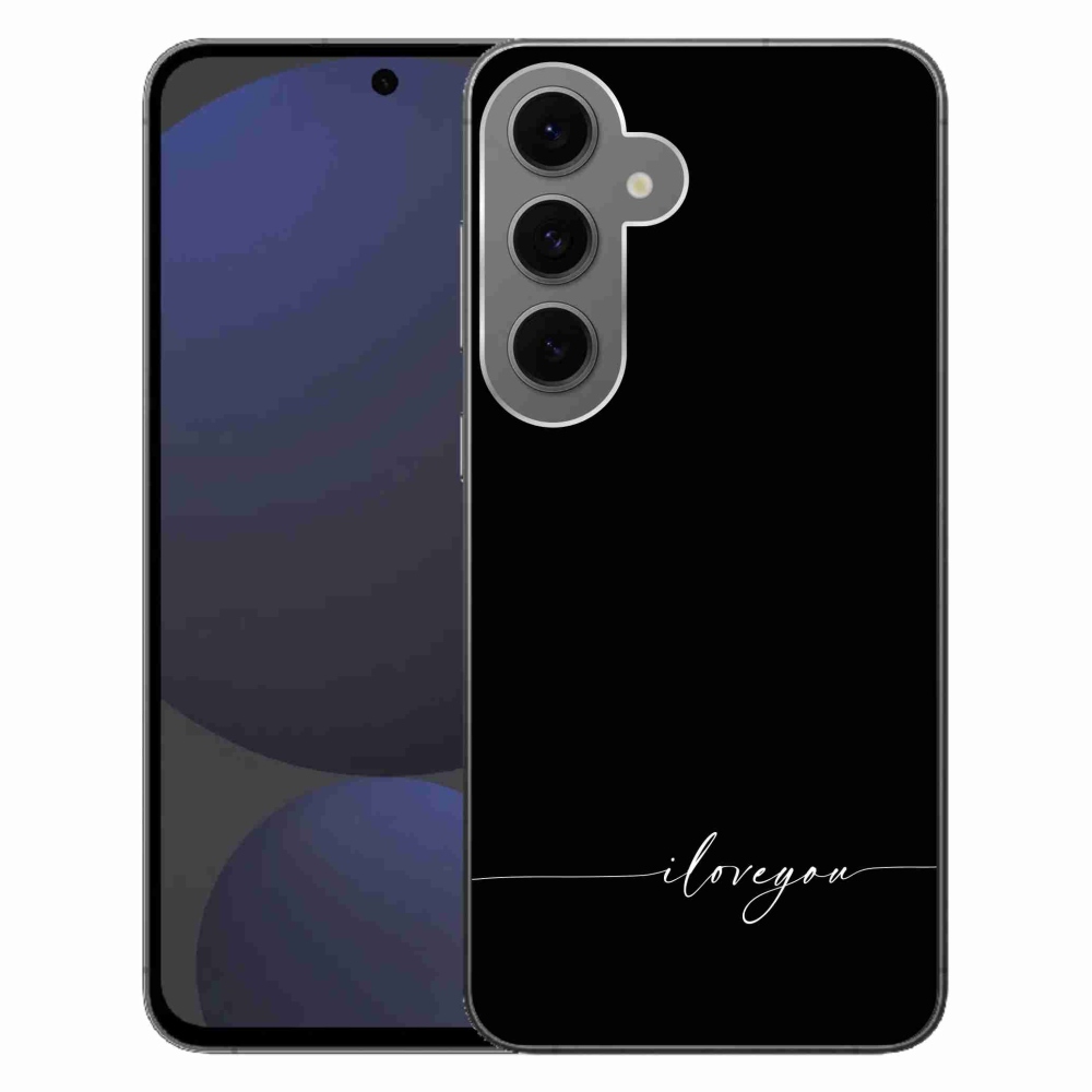 Gél borítás mmCase Samsung Galaxy S24 FE - I love you fekete háttérrel