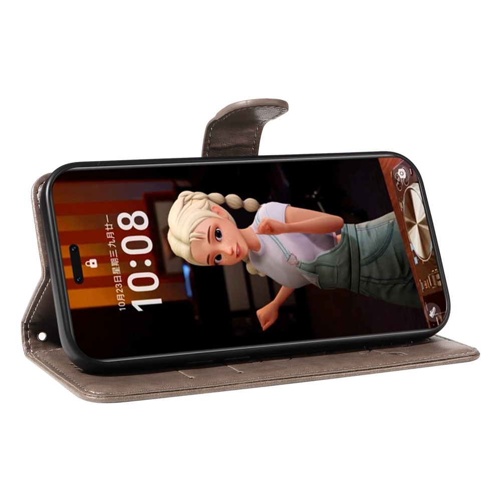 Virágos könyv tok a Honor Magic 7 Pro 5G készülékhez - szürke