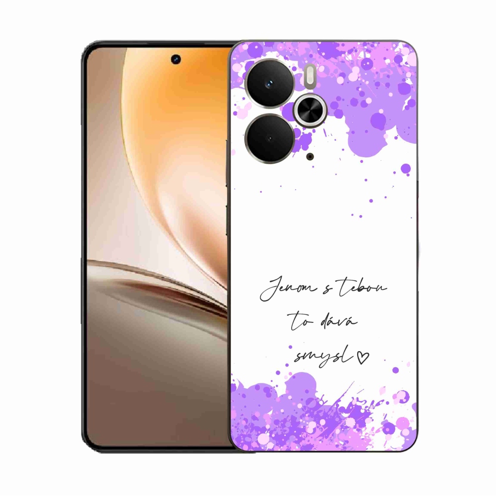 Gél borító mmCase a Realme 14 5G készülékhez - szerelmes szöveg fehér háttérrel