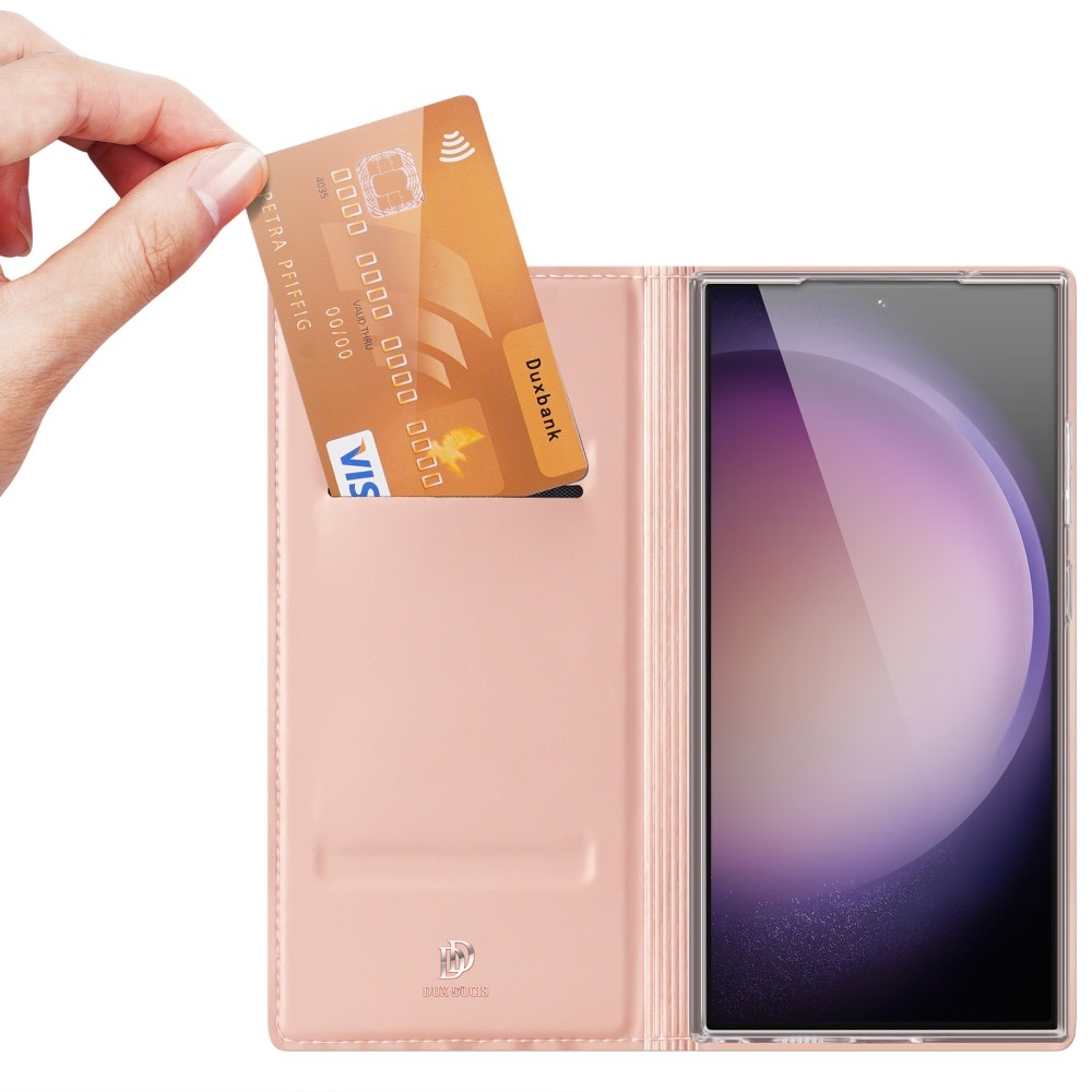 DUX könyvtáska Samsung Galaxy S24 Ultra készülékhez - rózsaarany