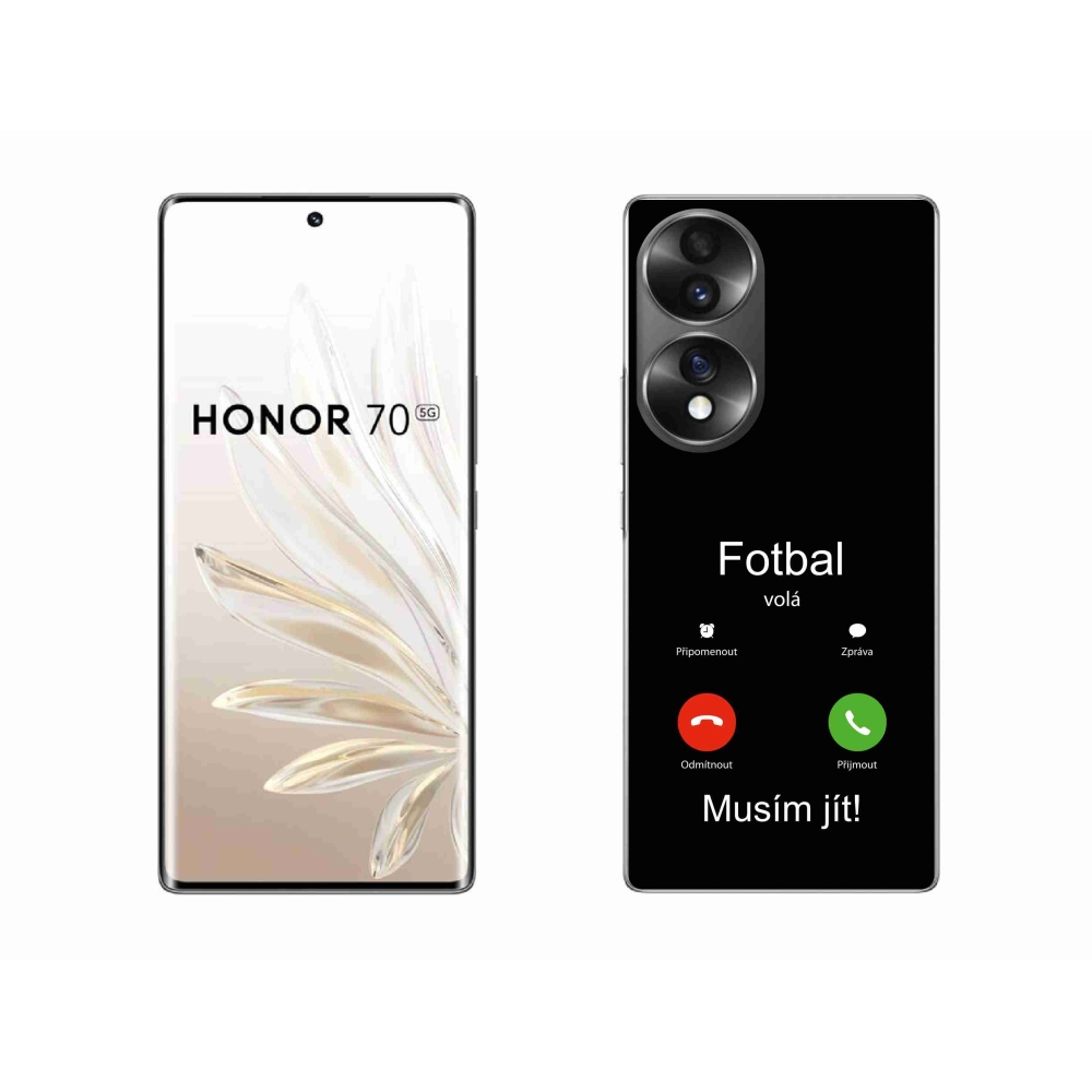Gél borító mmCase a Honor 70-en - futball hívások fekete háttérrel