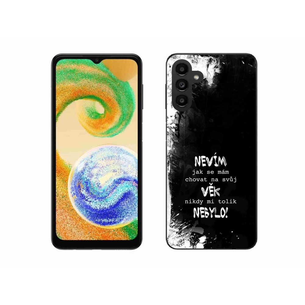 Gél borító mmCase Samsung Galaxy A04s (164.7x76.7x9.1mm) - vicces szöveg 14 fekete háttérrel