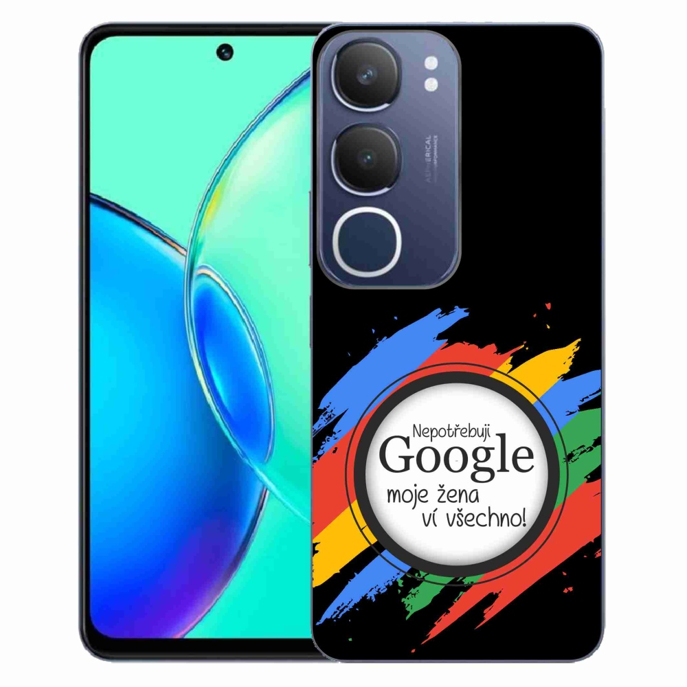 Gél borítás mmCase a Vivo Y19s - a nő mindent tud fekete háttérrel
