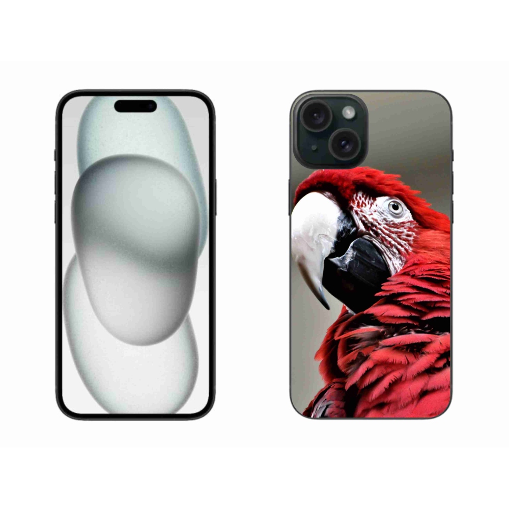 Gél tok mmCase iPhone 15 Plus készülékhez - papagáj ara piros