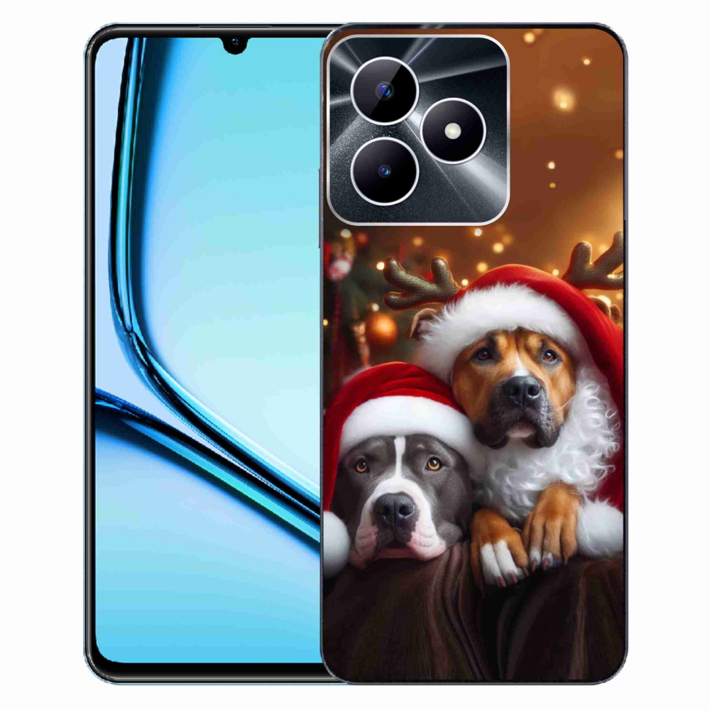 Gél borító mmCase a Realme Note 50-hez - Karácsonyi kutyák