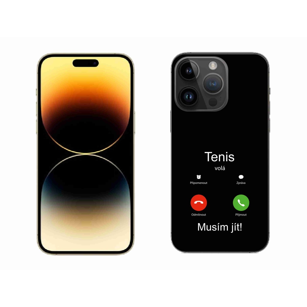 Zselés borítás mmCase iPhone 14 Pro Max 6.7 - teniszhívások fekete háttérrel