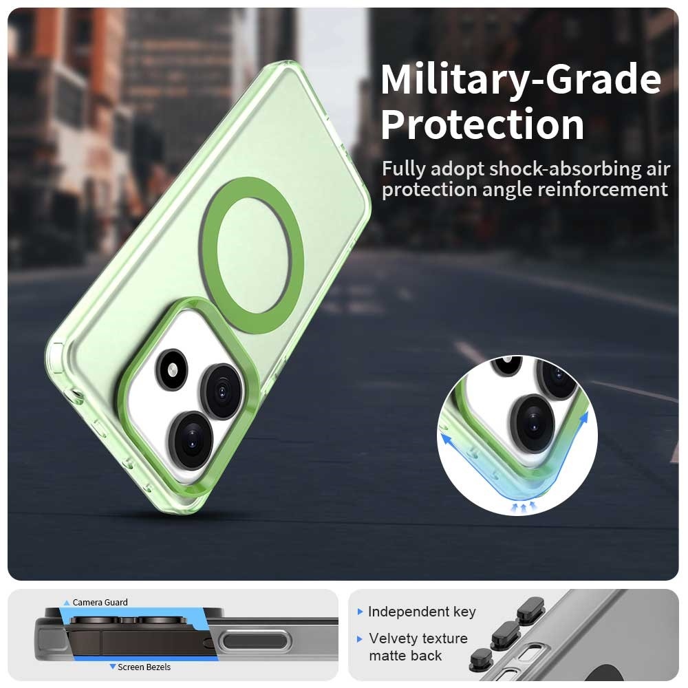 Candy zselés tok MagSafe-val a Xiaomi Redmi Note 14 5G-nél - zöld