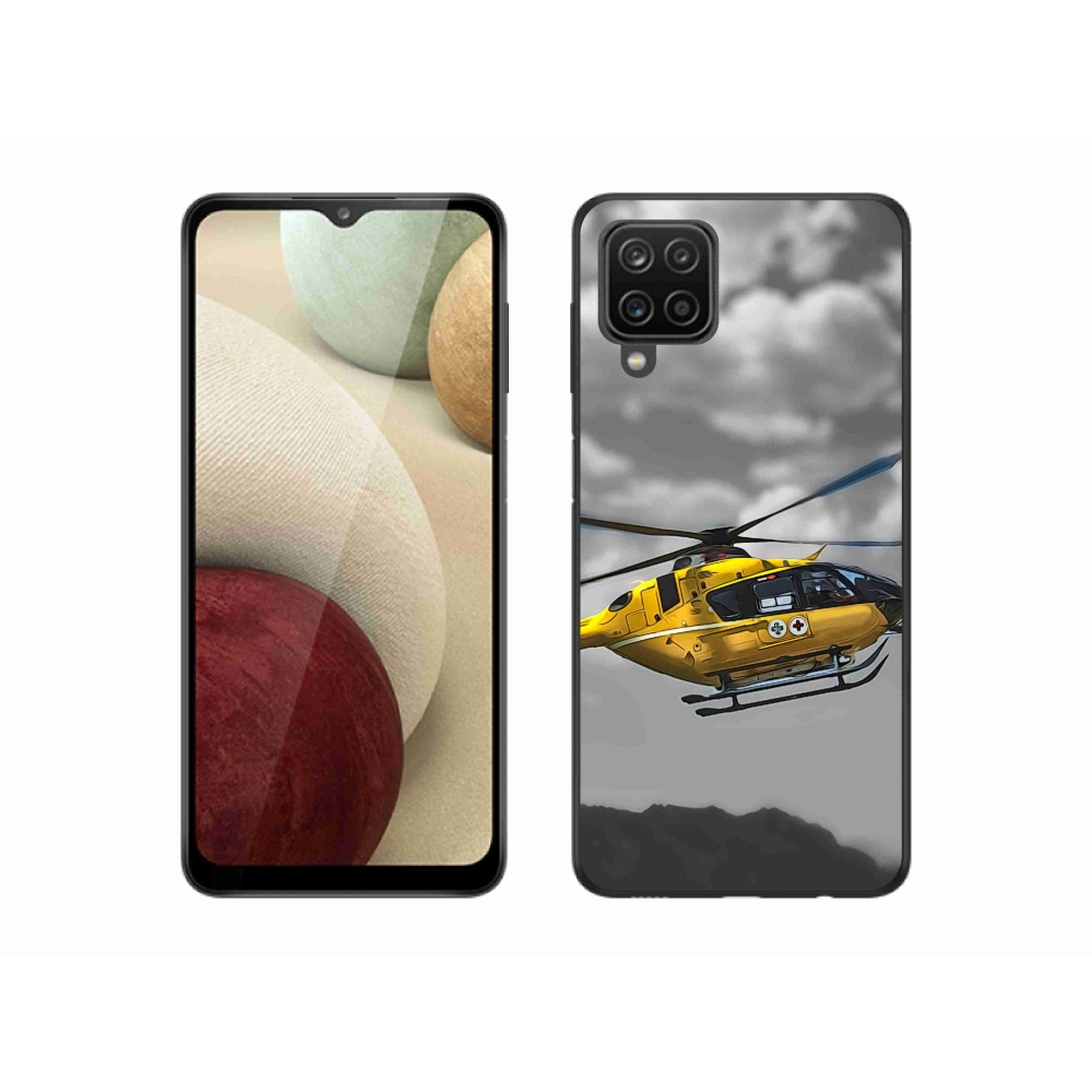 Gél védőhuzat mmCase Samsung Galaxy A12 - sárga helikopterhez