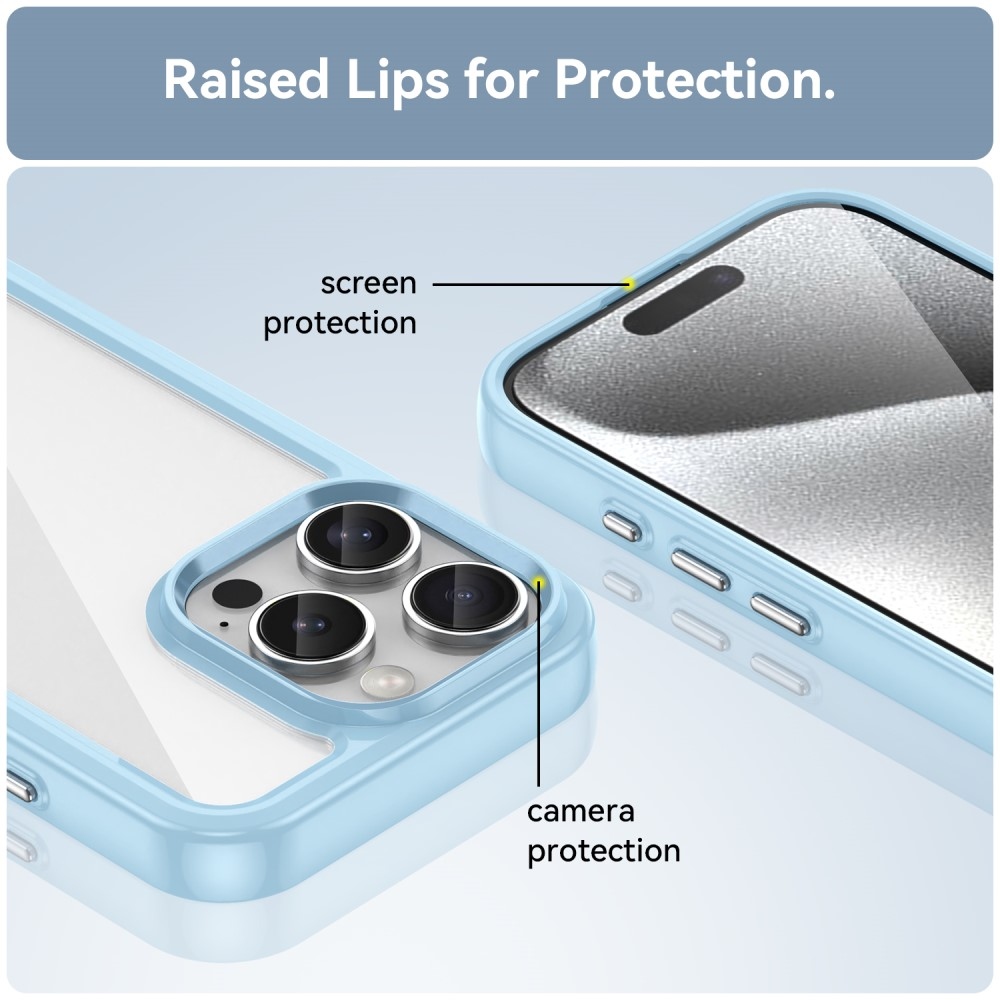 Gél tok fix hátlappal iPhone 16 Pro készülékhez - kék
