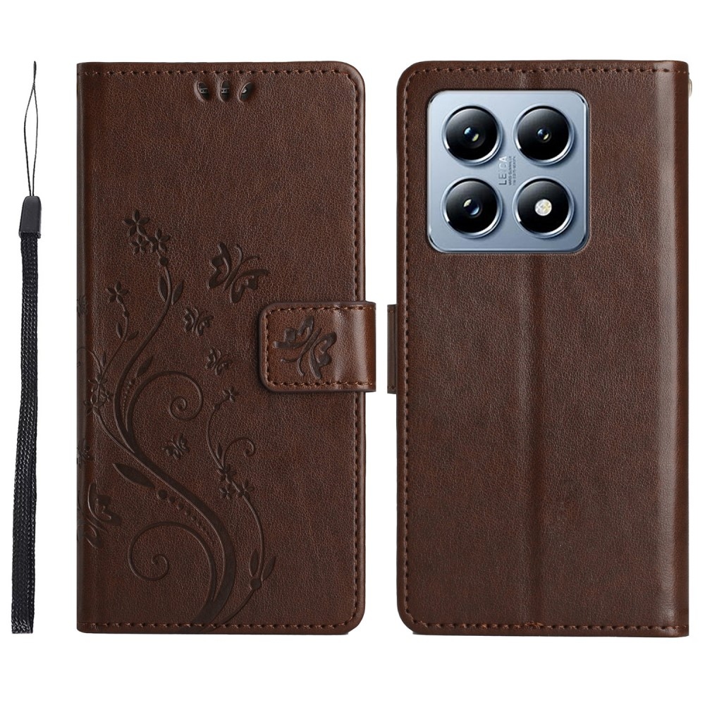 Virágok könyve tok Xiaomi 14T Pro - barna
