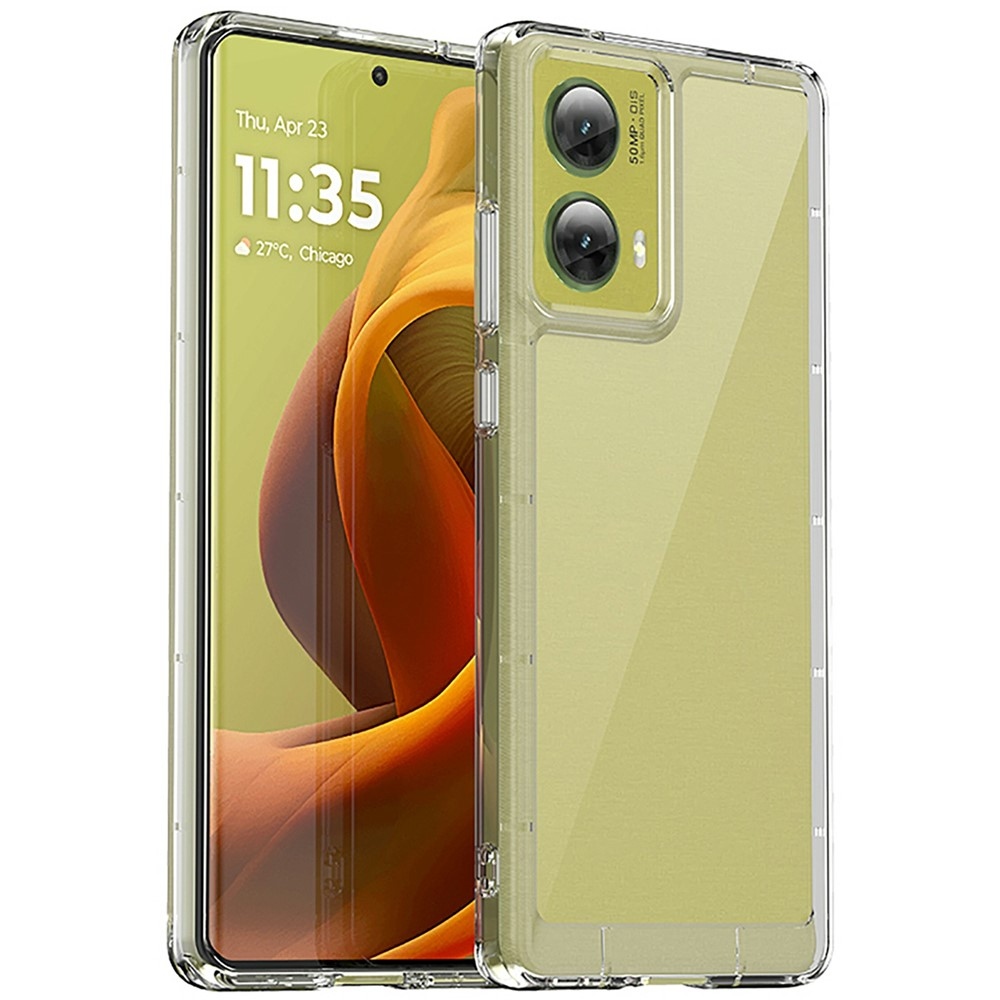 Gél tok kemény hátlappal a Motorola Moto G85 5G készülékhez - átlátszó
