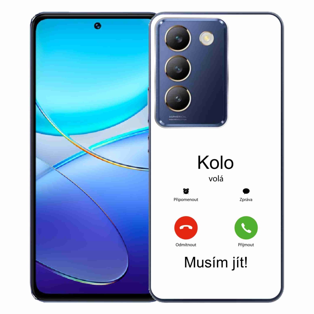 Gél borító mmCase a Vivo V40 SE 4G/5G készülékre - kerek hívások fehér háttérrel