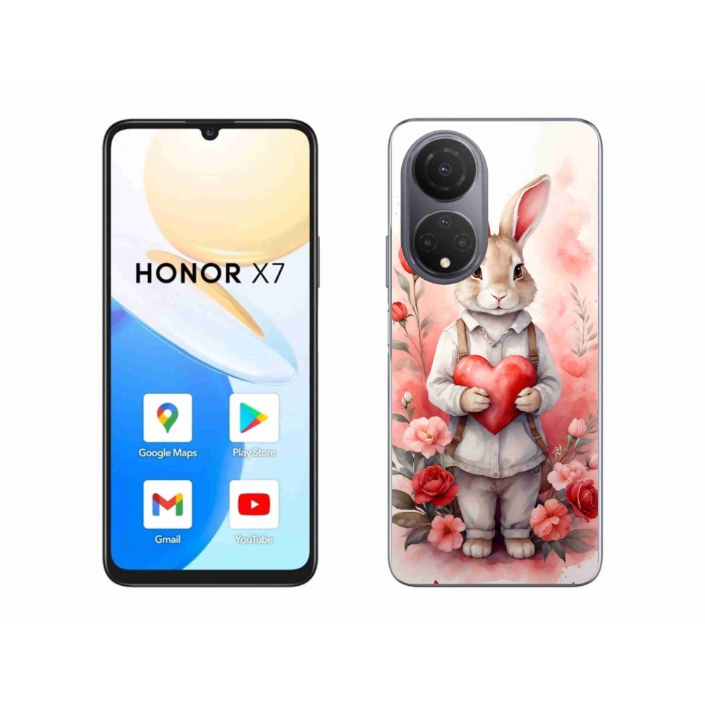 Zselés borítás mmCase a Honor X7-hez - nyúl szívvel