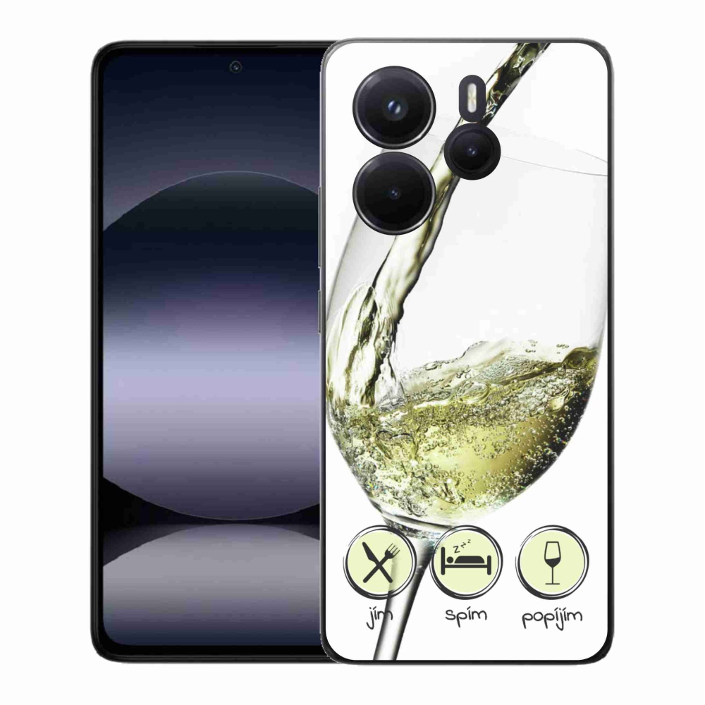 Gél borítás mmCase a Xiaomi Redmi Note 14-hez - borospohár fehér