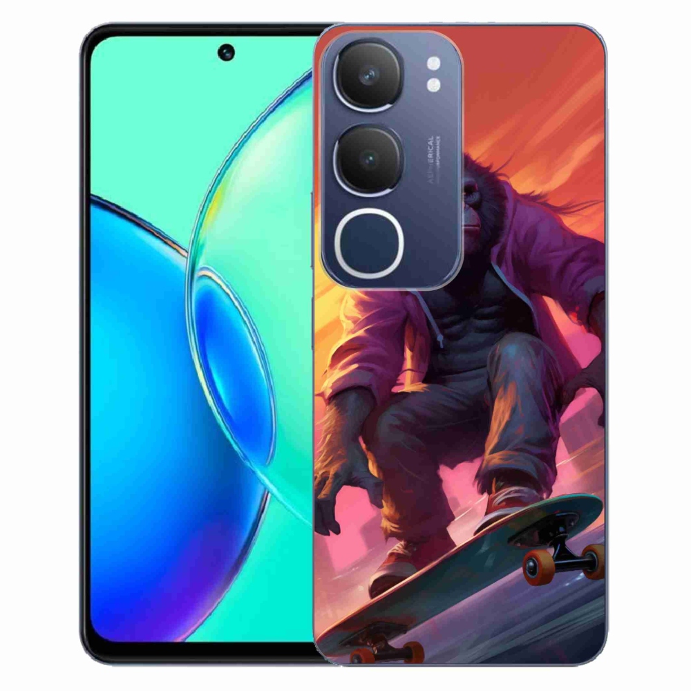 Gél borítás mmCase a Vivo Y19s számára - gorilla a gördeszkán