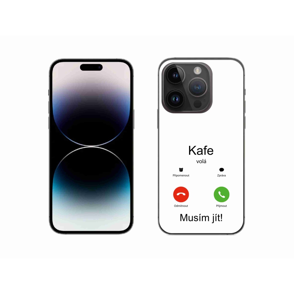 Zselés borítás mmCase iPhone 14 Pro 6.1 készülékhez - kávé hívások fehér háttérrel
