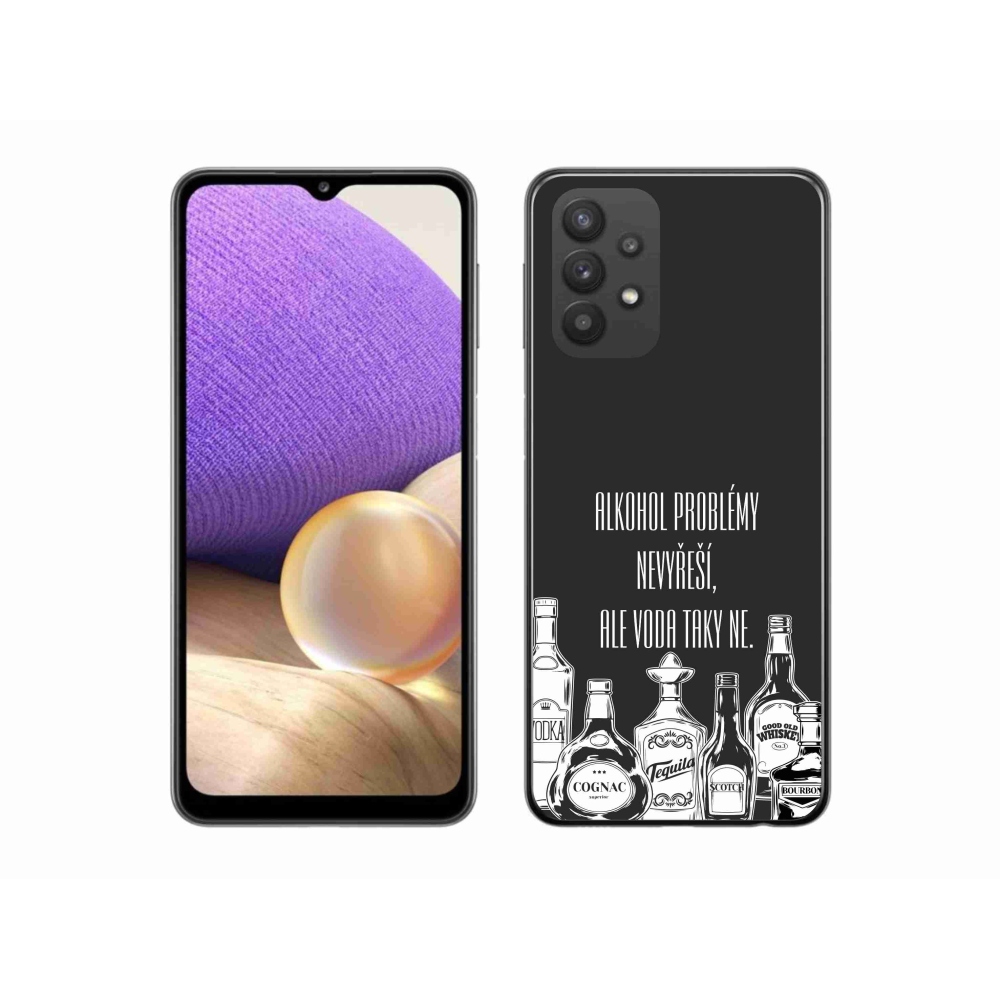 Gél borító mmCase Samsung Galaxy A32 5G - vicces szöveg fekete háttérrel