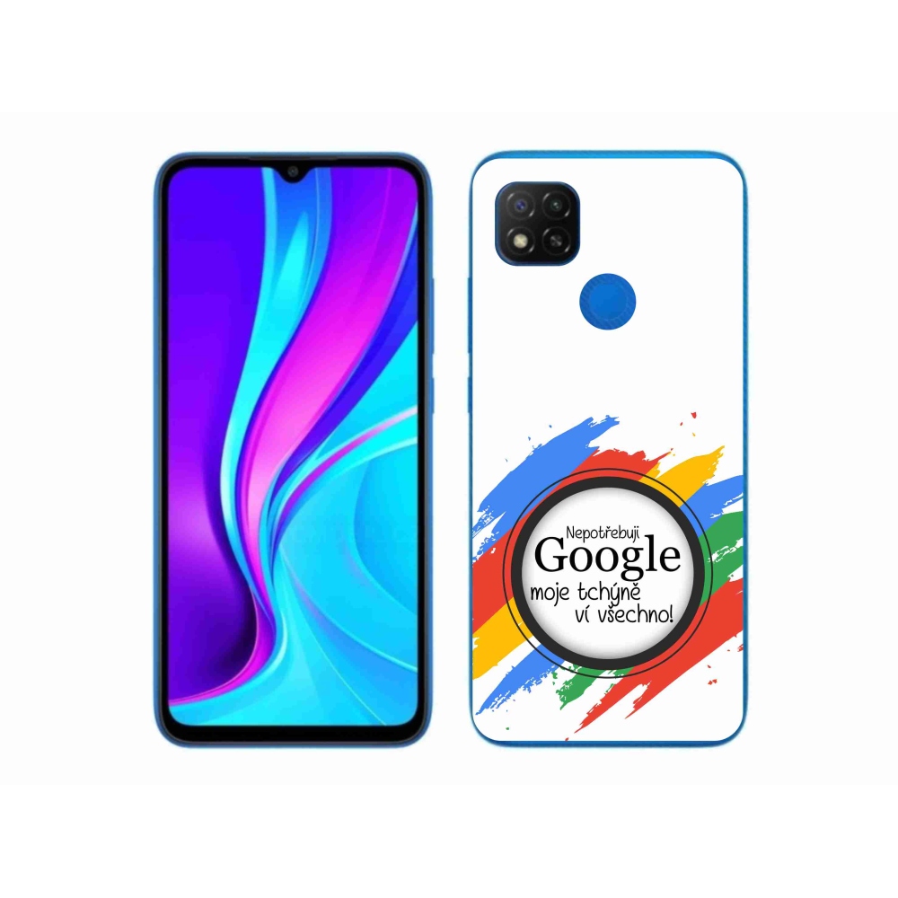 Gél borító mmCase a Xiaomi Redmi 9C - anyós mindent tud fehér háttérrel
