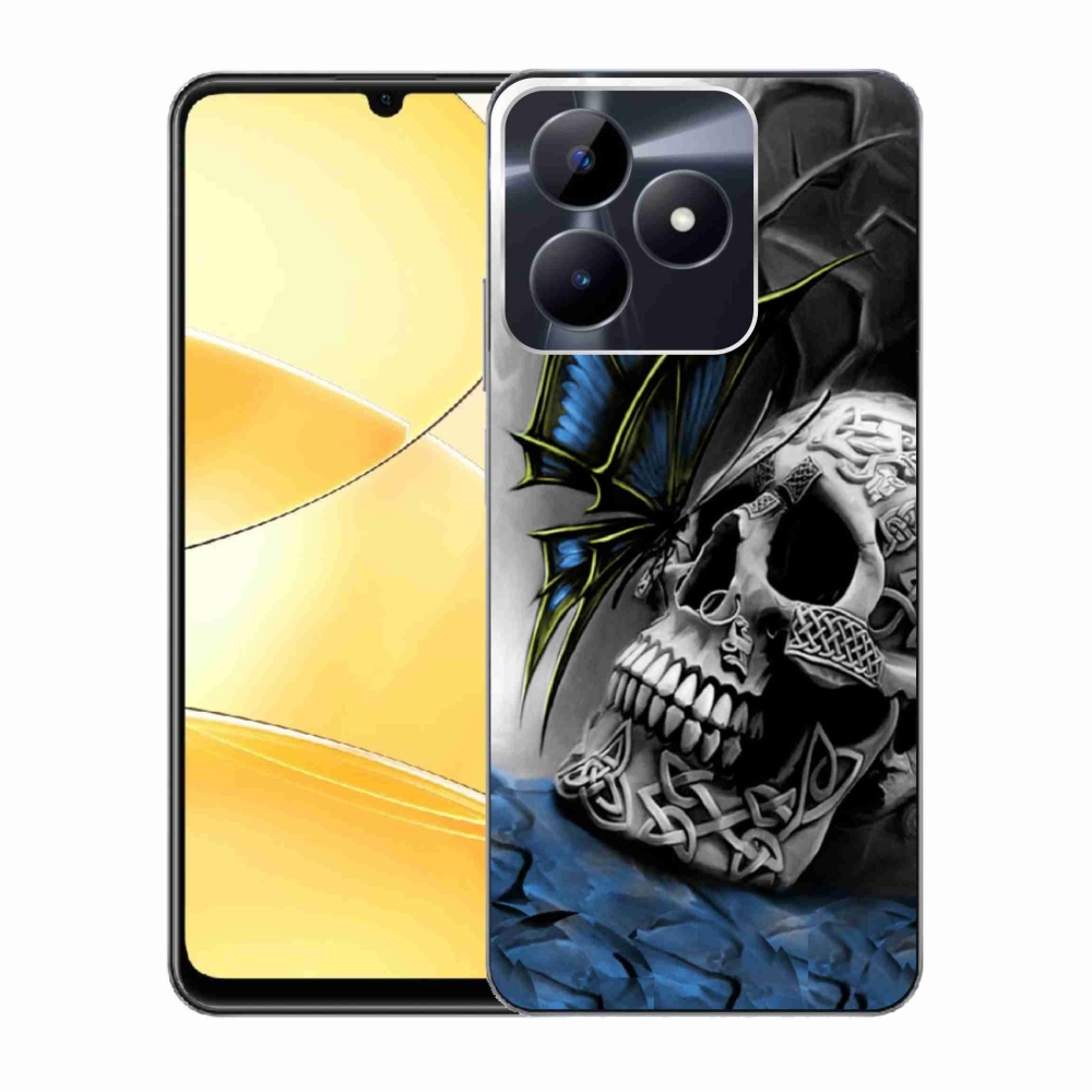 Zselés tok mmCase a Realme C51/C53 készülékhez - pillangó és koponya