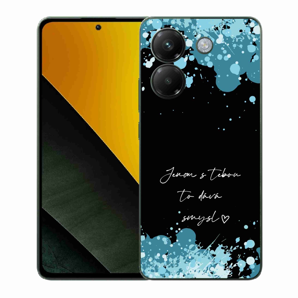 Gél borító mmCase a Xiaomi Poco M7 Pro 5G számára - szerelmes szöveg fekete háttérrel