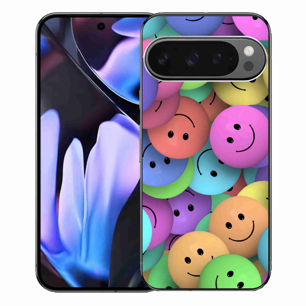 Zselés borítás mmCase a Google Pixel 9 Pro XL-hez - színes smiley-kkal