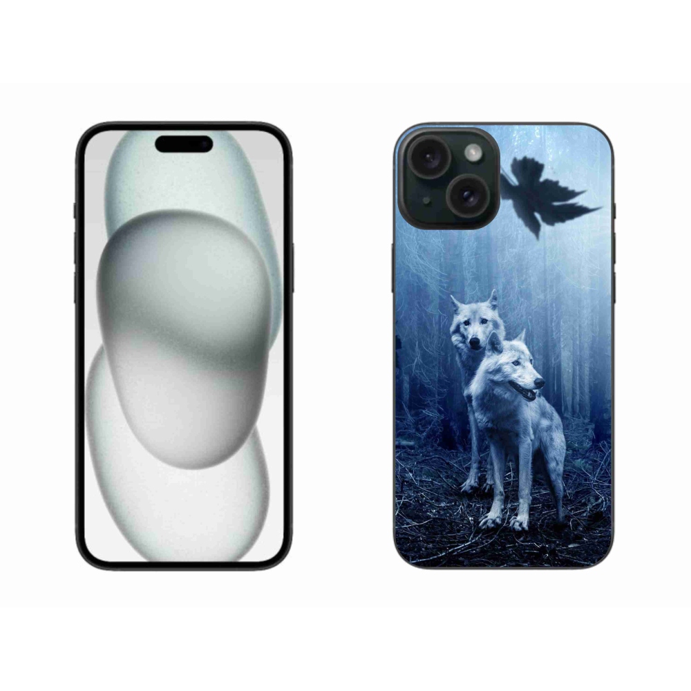 Gél borítás mmCase iPhone 15 Plus készülékhez - farkasok az erdőben