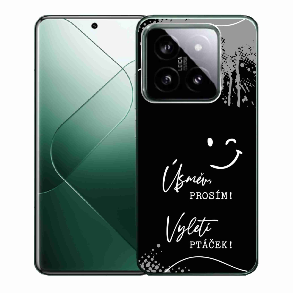 Gél borító mmCase a Xiaomi 14-hez - vicces szöveg 4 fekete háttérrel