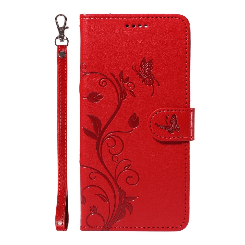 Virágos könyv tok Xiaomi Redmi Note 13-hoz - piros