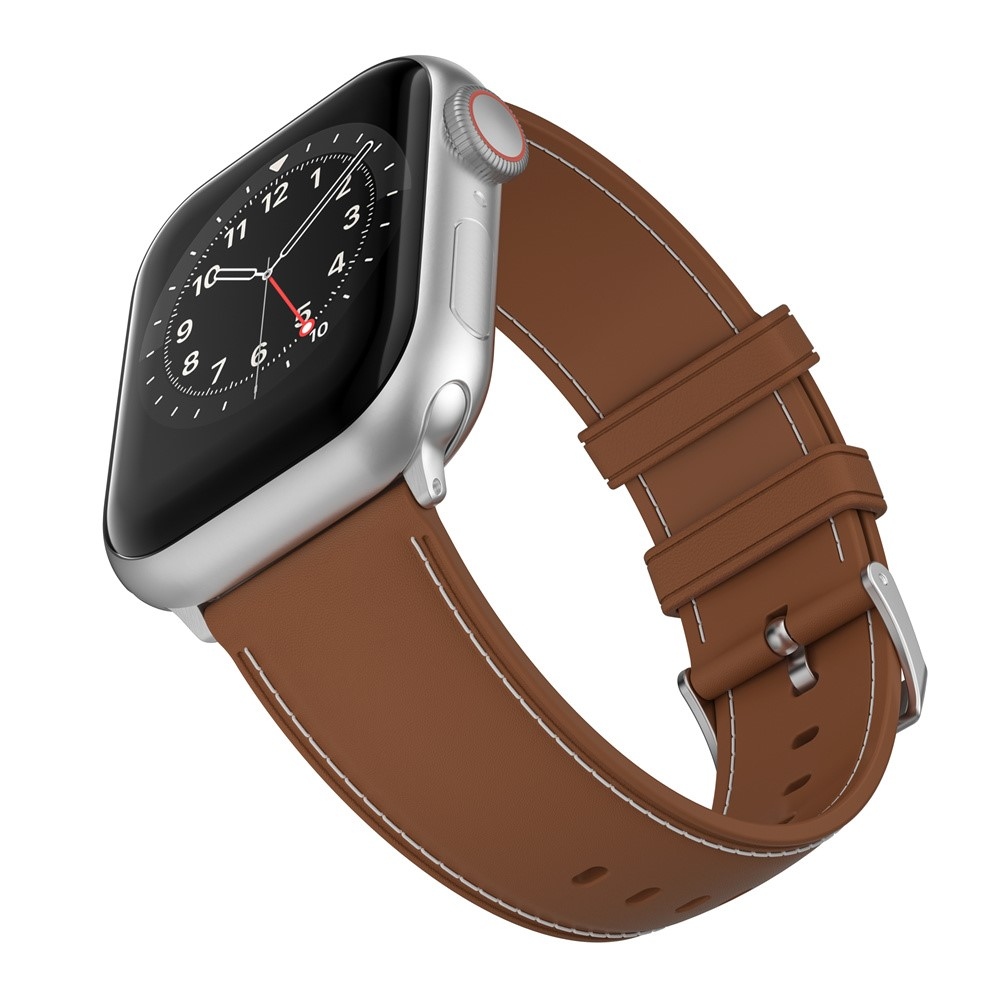 Stitch zselés szíj Apple Watch Ultra/Ultra 2 49mm/SE/SE 2022/2023 44mm/9/8/7 45mm/6/5/4 44mm/3/2/1 42 mm-es Apple Watch Ultra/Ultra 2 órához - barna színű