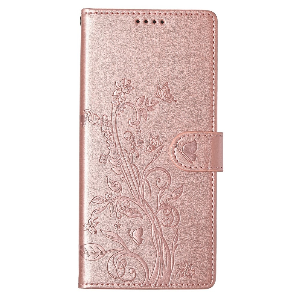 Virágos könyves tok Xiaomi Redmi 15 5G (169mm) - rózsaarany
