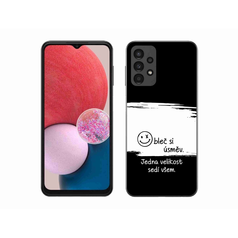 Gél borító mmCase Samsung Galaxy A13 4G - vicces szöveg 8 fekete és fehér háttérrel