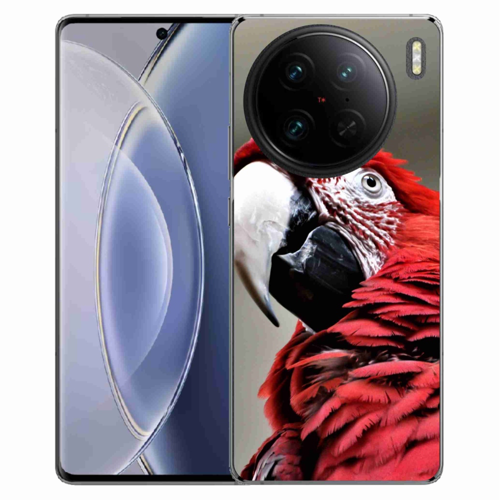 Gél tok mmCase a Vivo X90 Pro készülékhez - papagáj ara piros