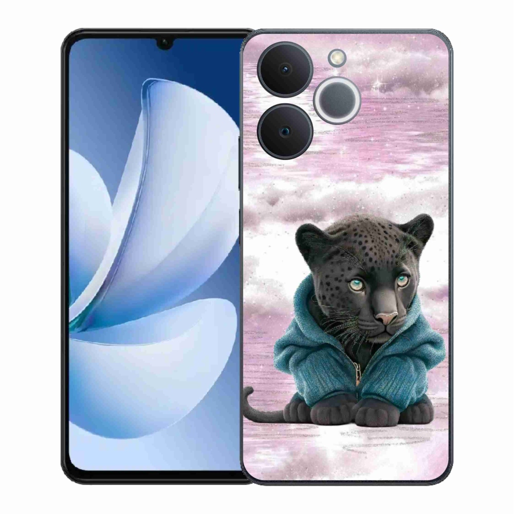 Gél borítás mmCase a Realme Note 70T számára - fekete párduc pulóverben