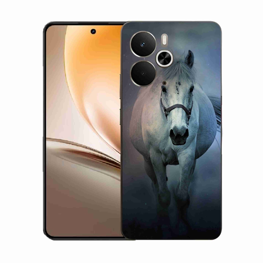 Gél borítás mmCase a Realme 14 5G számára - futó fehér ló