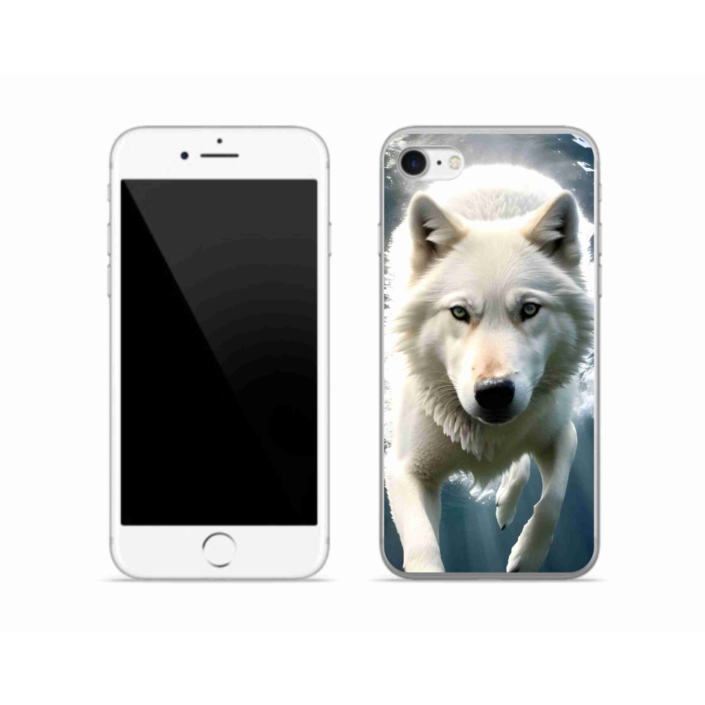 Zselés borítás mmCase iPhone SE (2022) - fehér farkas
