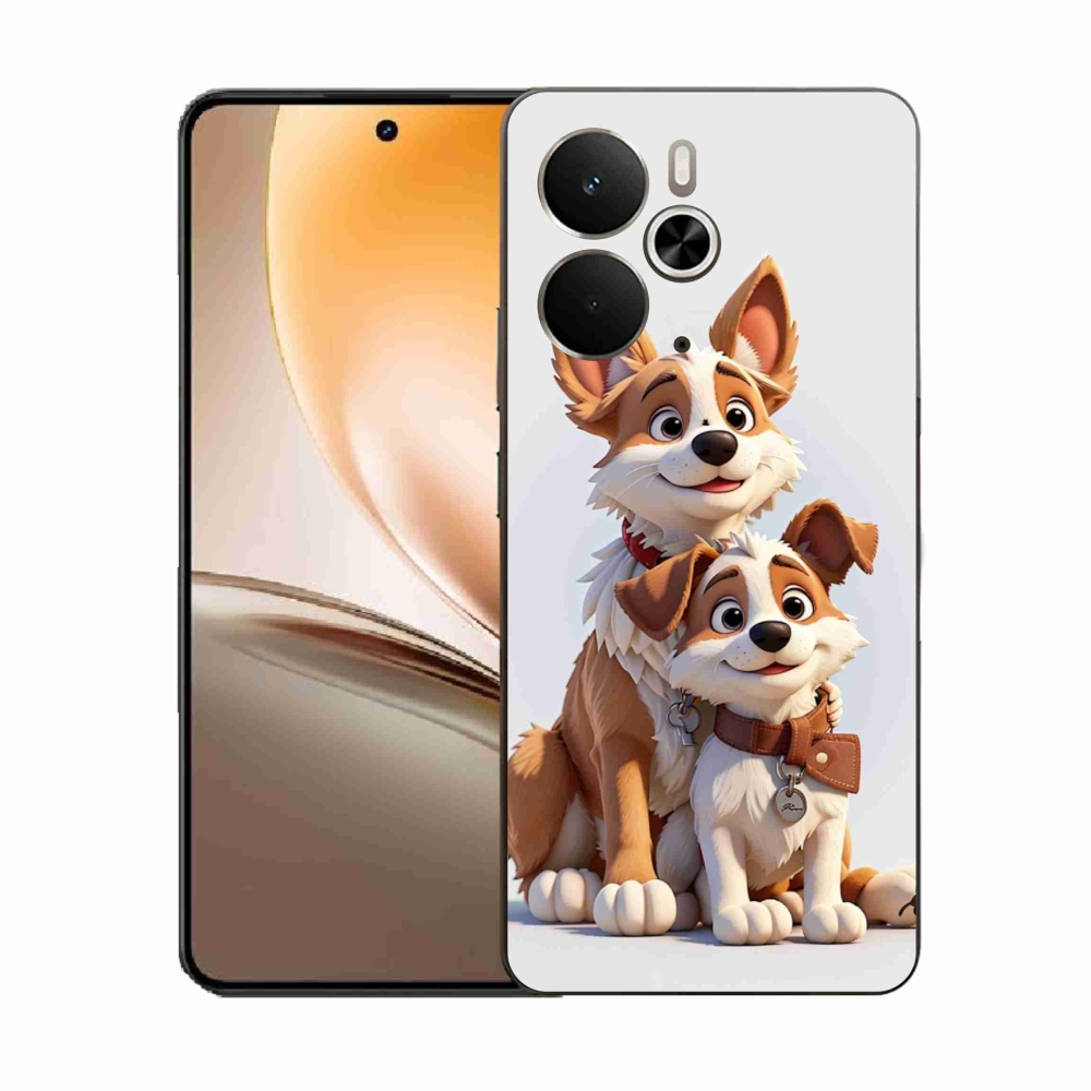 Gél borítás mmCase a Realme 14 5G számára - kutyák rajzolása