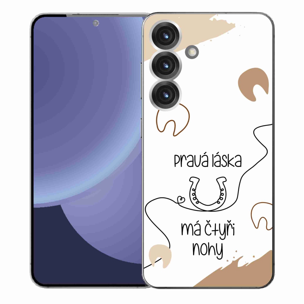 Gél borítás mmCase Samsung Galaxy S25+ - ló motívum fehér háttérrel