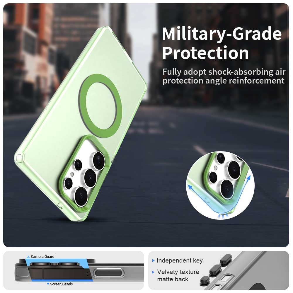 Candy zselés tok MagSafe-val a Samsung Galaxy S25 Ultra készülékre - zöld