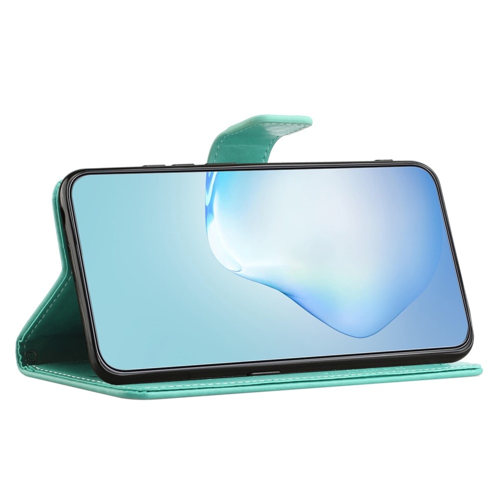 Fás könyv tok Samsung Galaxy S24+/S25+ készülékhez - teáskék színű
