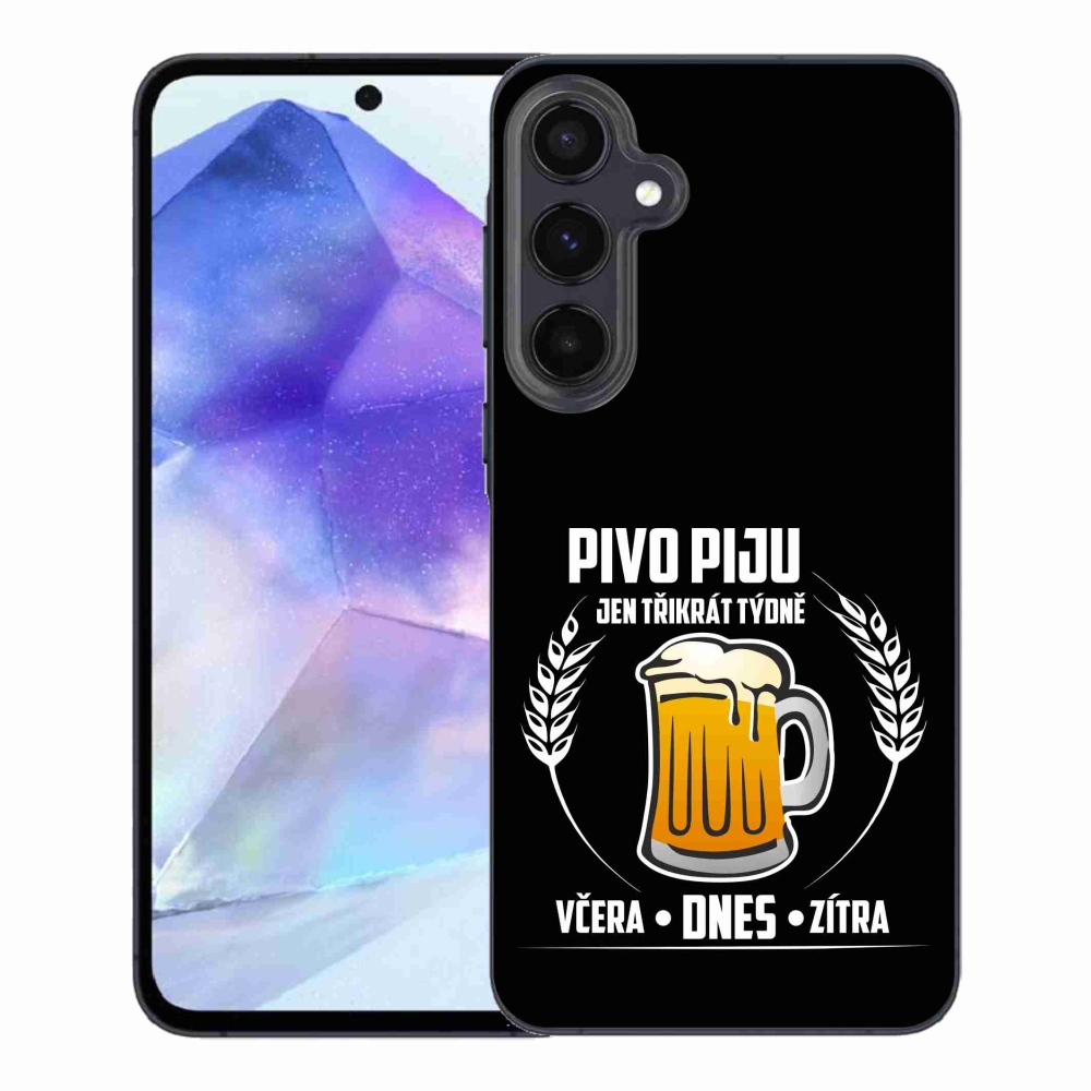 Gél borítás mmCase Samsung Galaxy A55 5G - sör motívum fekete háttérrel