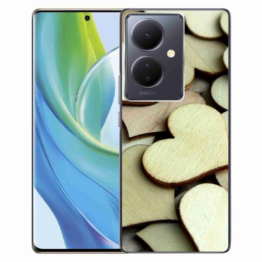 Gél borítás mmCase a Vivo V29 Lite 5G-hez - fából készült szívek