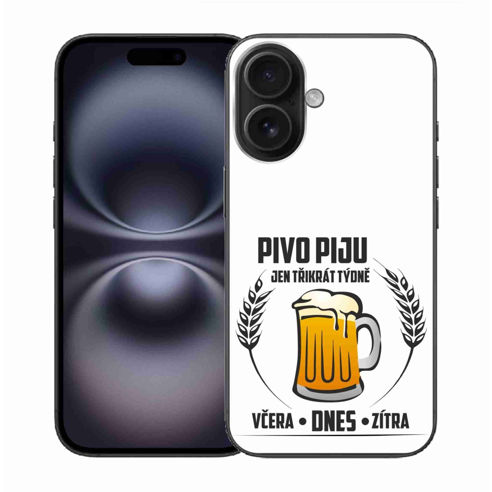 Gél borítás mmCase iPhone 16 készülékhez - sör motívum fehér háttér