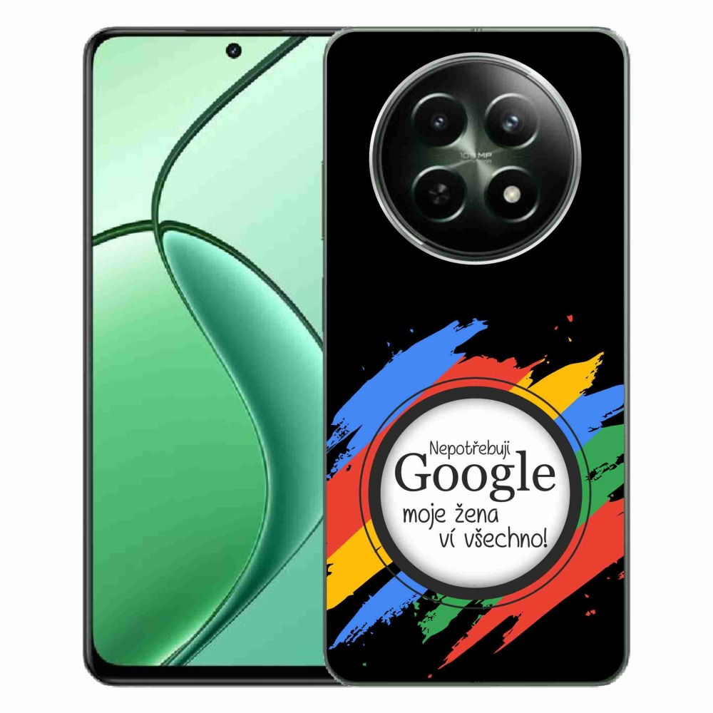 Gél borító mmCase a Realme 12 5G/12x 5G - a nő mindent tud fekete háttérrel