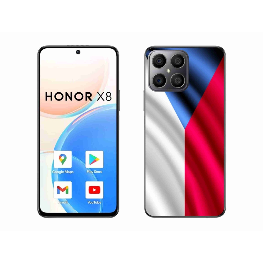 Gél borítás mmCase a Honor X8 4G számára - cseh zászló