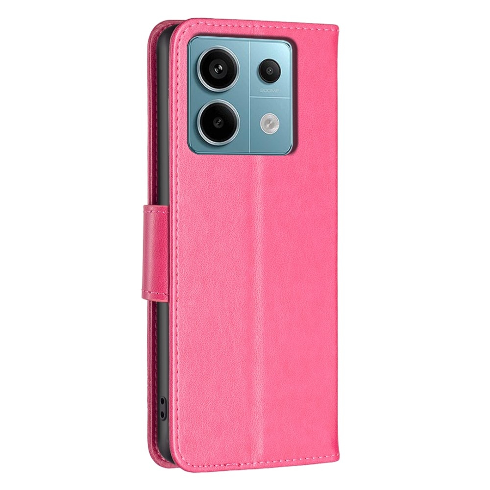 Pillangó könyv tok Xiaomi Redmi Note 13 Pro 4G/Poco M6 Pro - rózsaszínű