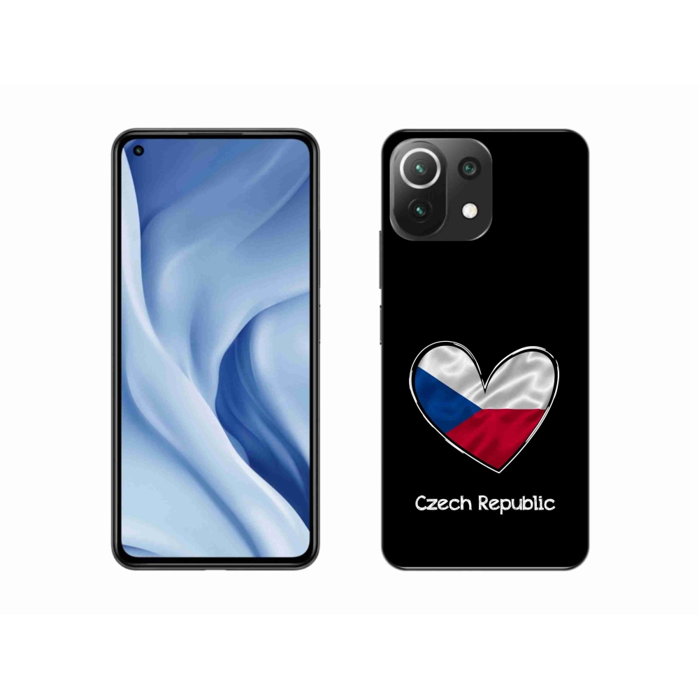 Gél borító mmCase a Xiaomi 11 Lite 5G NE - szív zászló fekete háttérrel