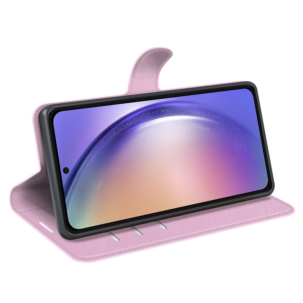 Litchi könyv tok Samsung Galaxy A55 5G - rózsaszínű