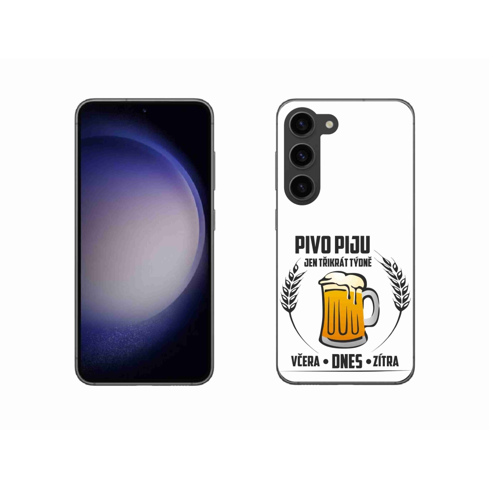 Gél borítás mmCase Samsung Galaxy S23 5G - sör motívum fehér háttérrel